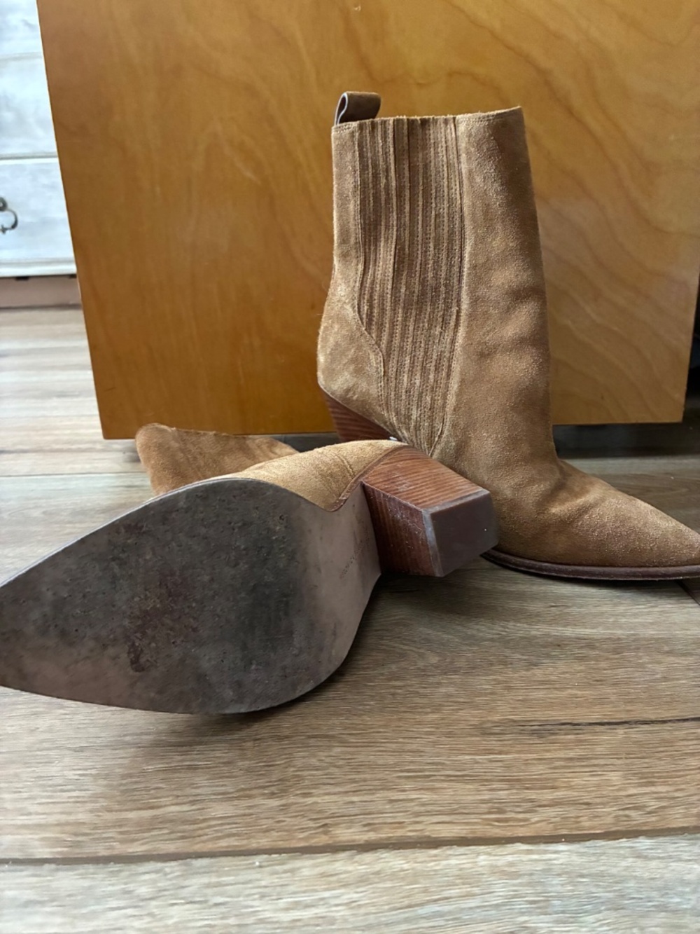 Veronica Beard Brown Suede Boots - Picture 2 of 4